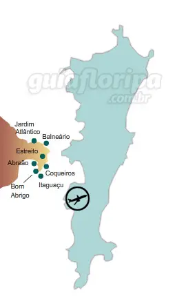 Florianópolis - Carte des quartiers de la région continentale