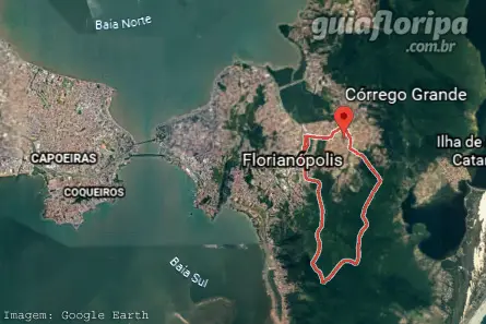 Mapa de Localização do Bairro Córrego Grande - Google Earth