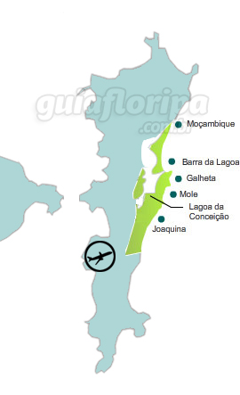 Bairros da Região Leste da Ilha - Mapa de Localização