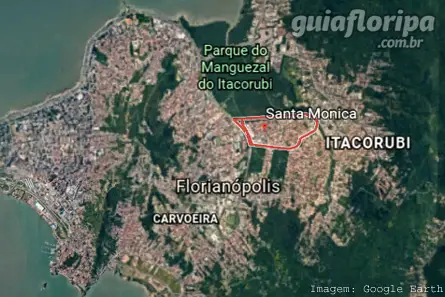 Santa Mônica - Mapa de Localização Google Earth